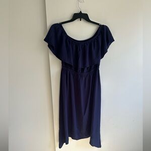 G by Giuliana Midnight Blue Ruffle Midi Dress